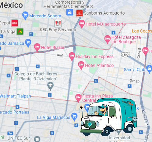 mapa de cobertura de lavado de salas en Iztacalco