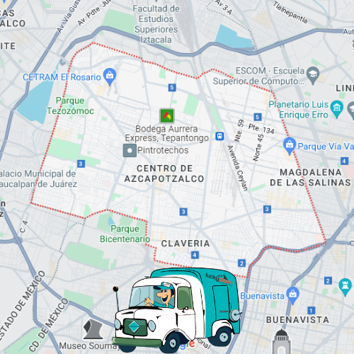 mapa de cobertura lavado de salas en Azcapotzalco