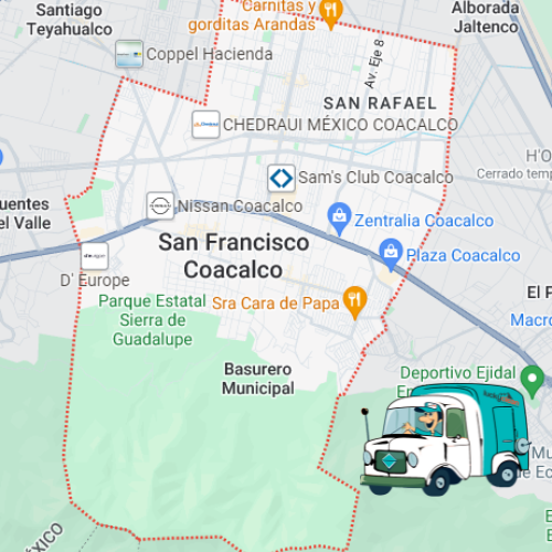 mapa cobertura lavado de salas en Coacalco