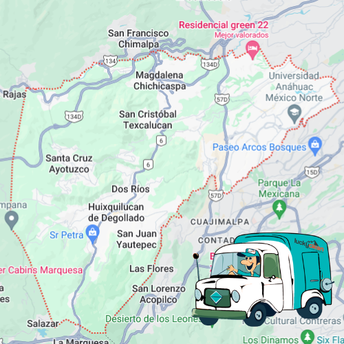 mapa de cobertura lavado de salas en Huixquilucan