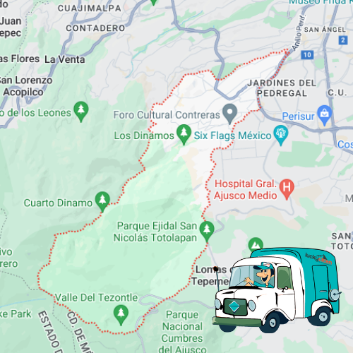 mapa de cobertura de lavado de salas en Magdalena Contreras