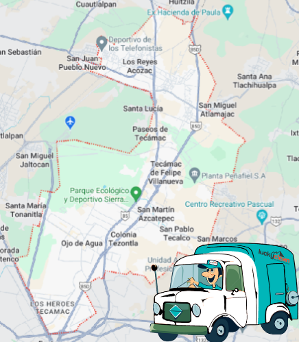 mapa de cobertura lavado de salas en Tecámac