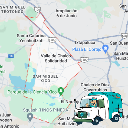 mapa de cobertura de lavado de salas en Valle de Chalco